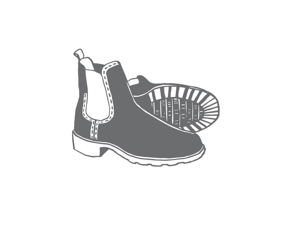 Illustration of winter footwear